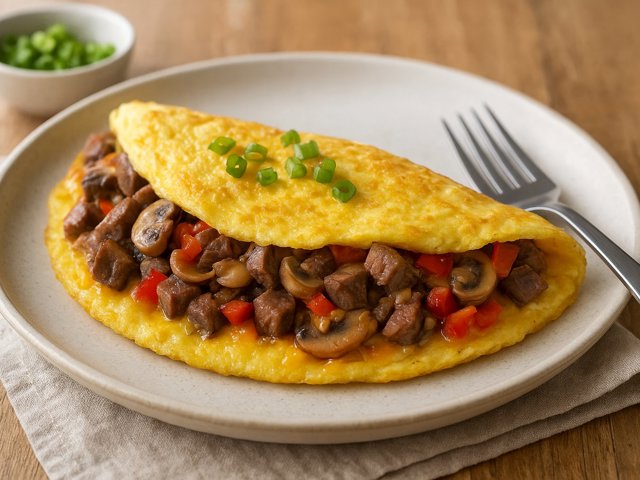 Steak And Cheese Omelette