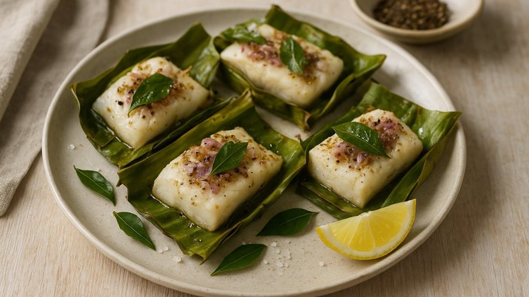 Steamed COD IN Banana LEAF