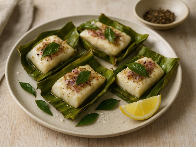 Steamed COD IN Banana LEAF