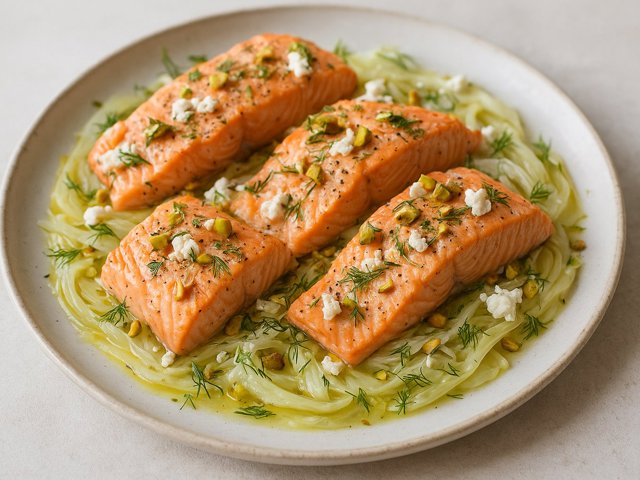 Steamed Salmon With Fennel And Dill