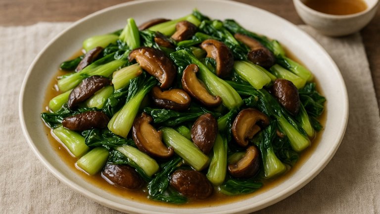 Stir-Fried Bok Choy With Mushrooms
