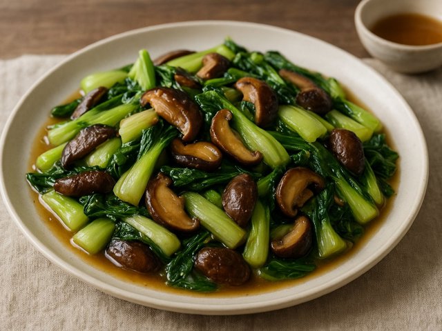 Stir-Fried Bok Choy With Mushrooms