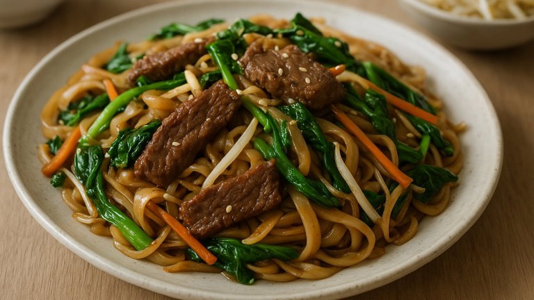 Stir-Fried Fresh Rice Noodles (Chow Fun) with Beef