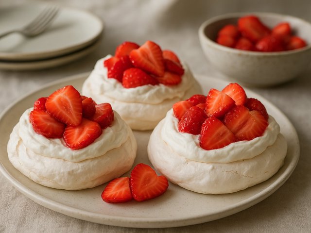Strawberry Pavlovas