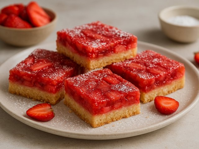 Strawberry-Rhubarb Shortbread Bars