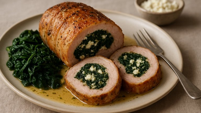 STUFFED PORK ROAST WITH SPINACH AND FETA