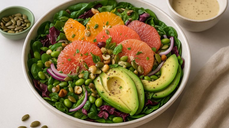 Summer Citrus Bowl With Lemon-Tahini Dressing