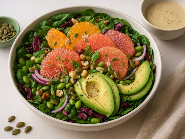 Summer Citrus Bowl With Lemon-Tahini Dressing