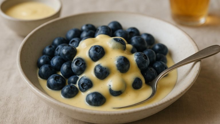 Summertime Blueberries WITH Vanilla Custard Sauce