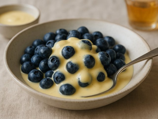 Summertime Blueberries WITH Vanilla Custard Sauce