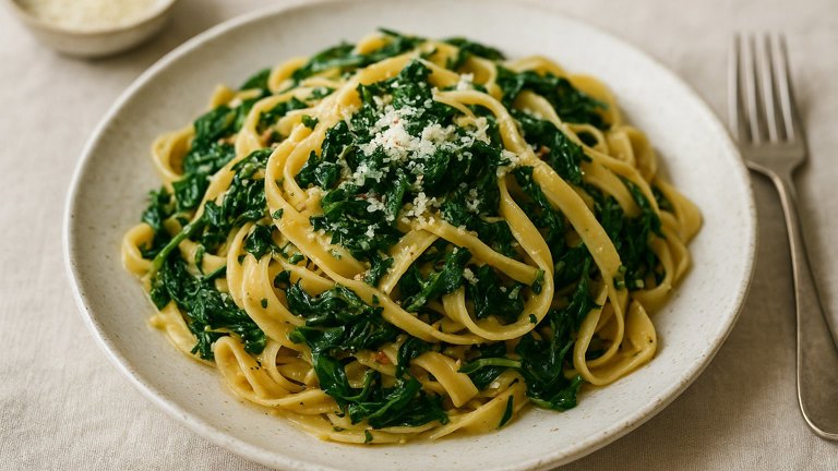 Tagliatelle WITH Wilted Greens