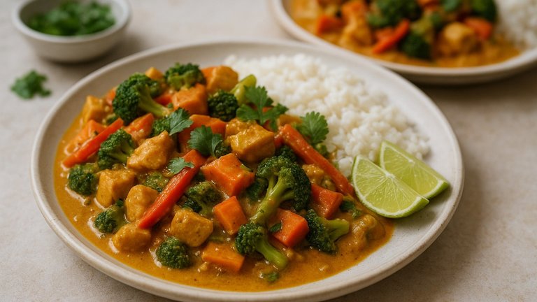 Thai Coconut Chicken Curry With Veggies