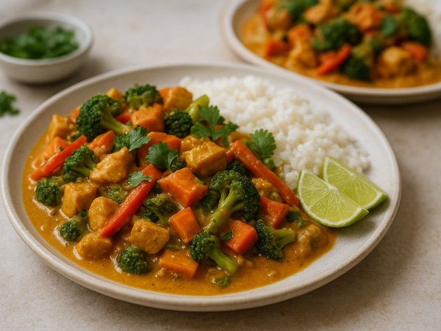 Thai Coconut Chicken Curry With Veggies