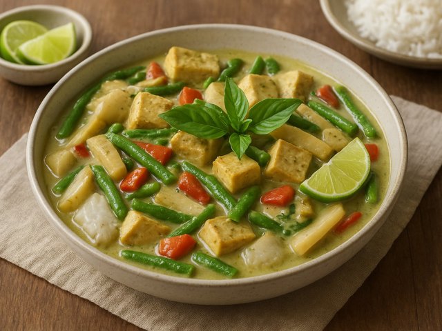THAI Green Curry: With Tofu And Rice Cakes