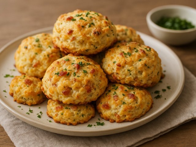 Three-Cheese, Bacon, And Herb Biscuits