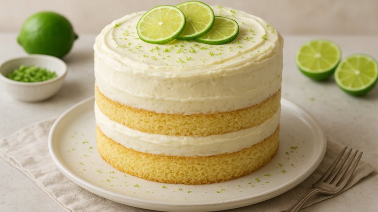 Three-Layer Key Lime Cake With Key Lime Buttercream Frosting