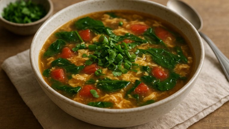 Tomato Egg Drop Soup With Ginger