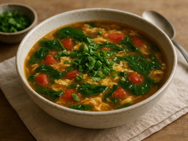 Tomato Egg Drop Soup With Ginger