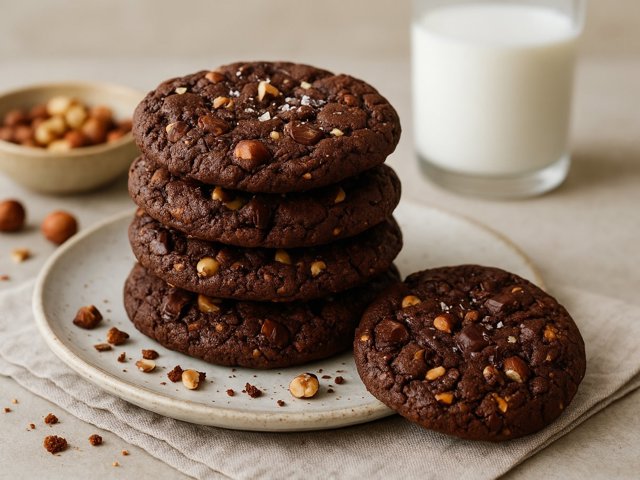 Triple-Chocolate Hazelnut Cookies