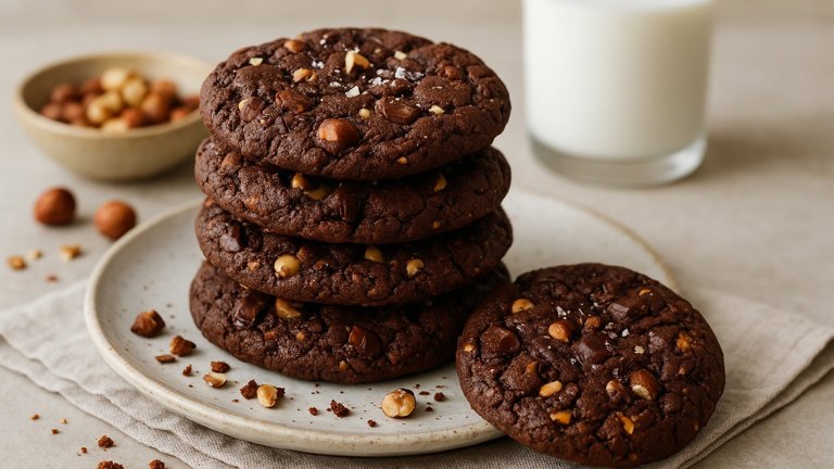 Triple-Chocolate Hazelnut Cookies