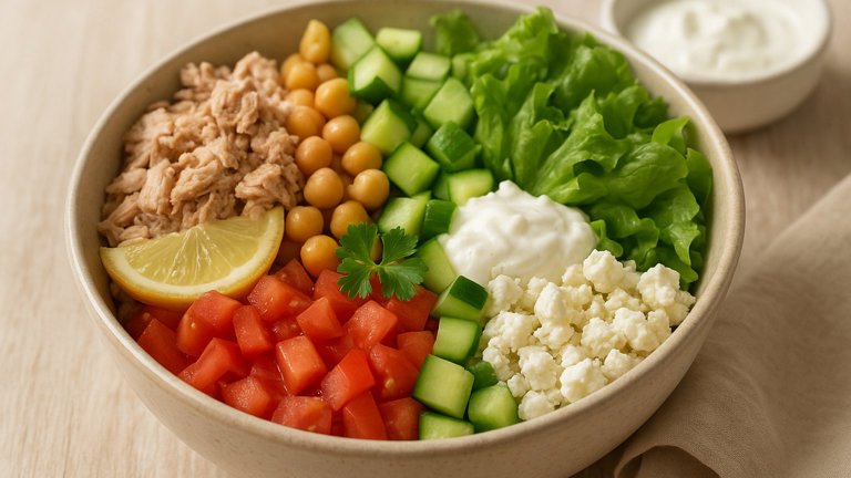 Tuna Chickpea Mediterranean Bowl