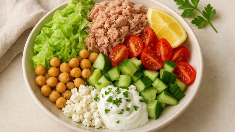 Tuna Chickpea Mediterranean Bowl