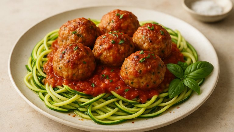 Turkey Meatballs With Zucchini Noodles
