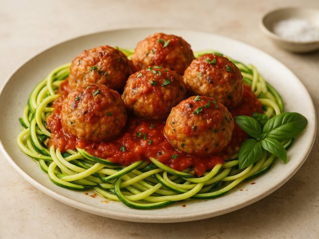 Turkey Meatballs With Zucchini Noodles