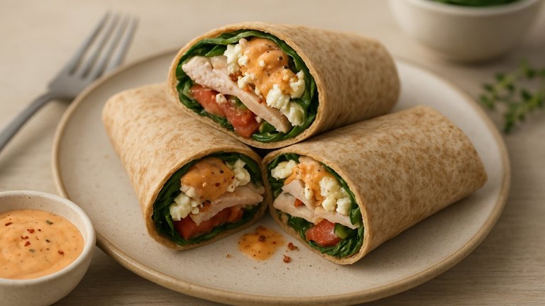 Turkey, Spinach &Amp; Feta Breakfast Wrap