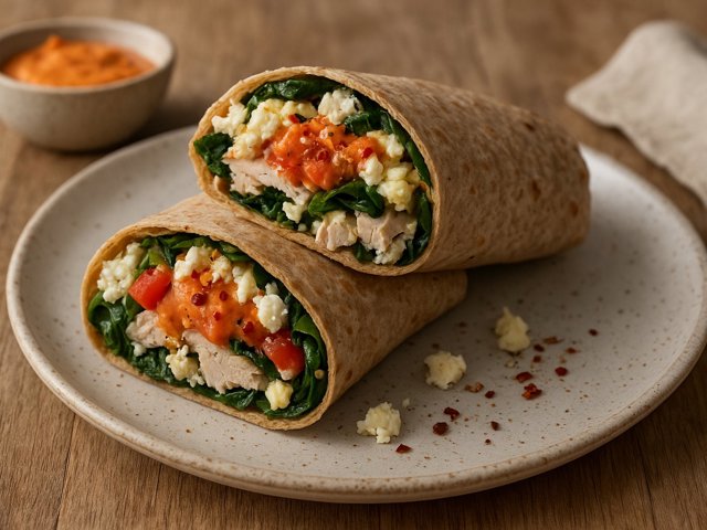 Turkey, Spinach &Amp; Feta Breakfast Wrap