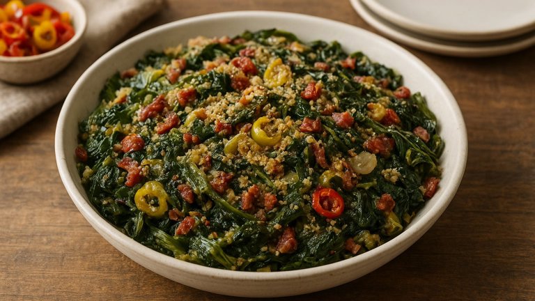 Utica Greens (Spicy Baked Escarole)