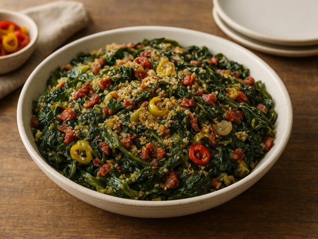 Utica Greens (Spicy Baked Escarole)