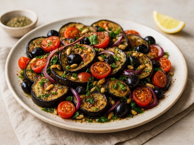 WARM Aubergine Salad
