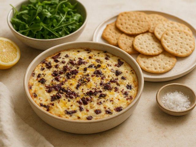 WARM Ricotta DIP WITH Olives AND Lemon