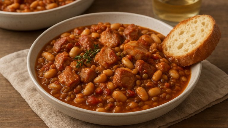 White Bean Cassoulet With Pork And Lentils