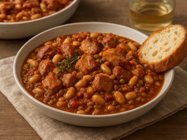 White Bean Cassoulet With Pork And Lentils
