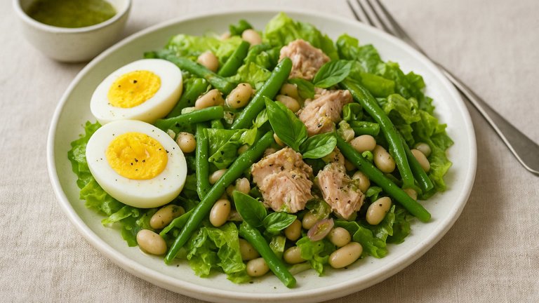 White Bean & Tuna Salad With Basil Vinaigrette