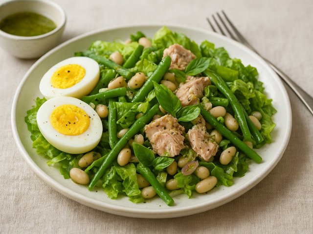 White Bean & Tuna Salad With Basil Vinaigrette
