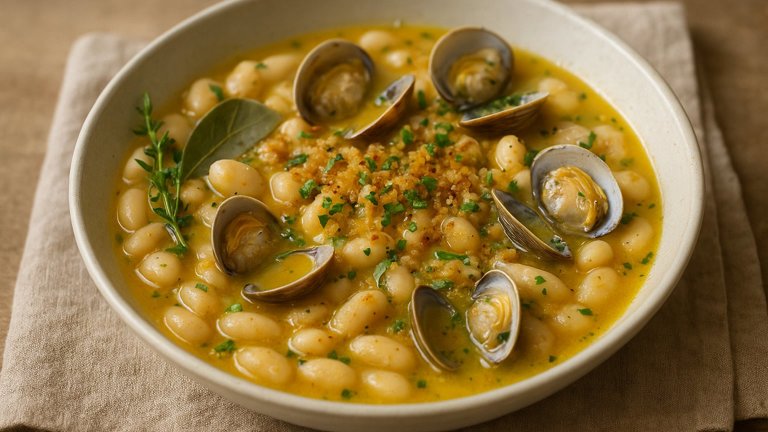 White Beans With Fresh Clams And Saffron