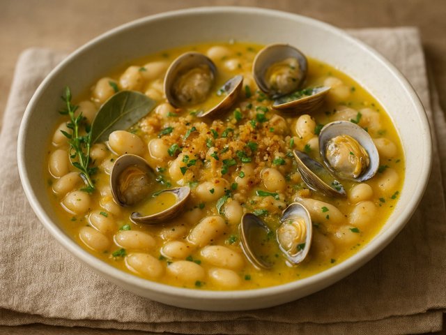 White Beans With Fresh Clams And Saffron