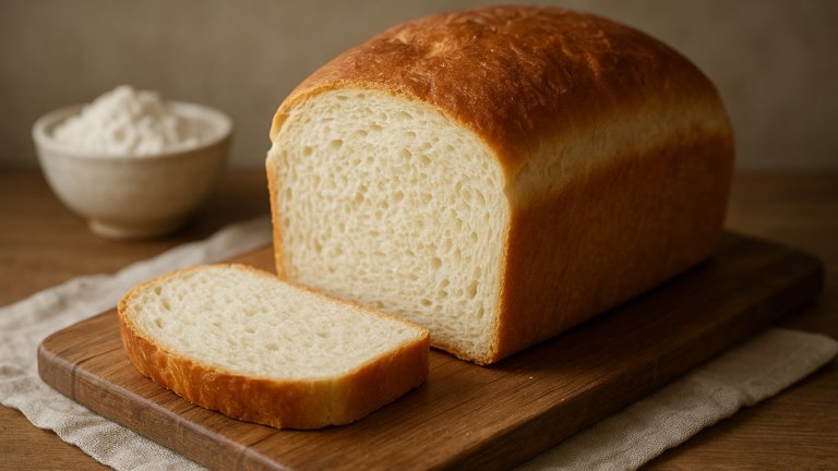 White Bread Made With A Sponge Starter