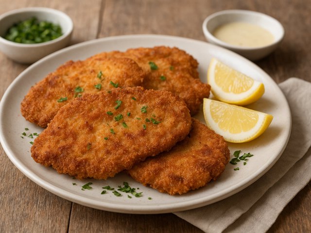 Wienerschnitzel (Breaded Veal Cutlets)