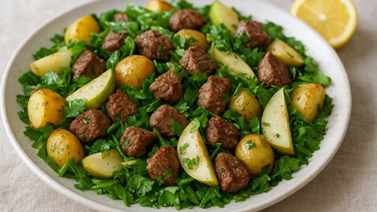 Wild Garlic And Lamb Salad