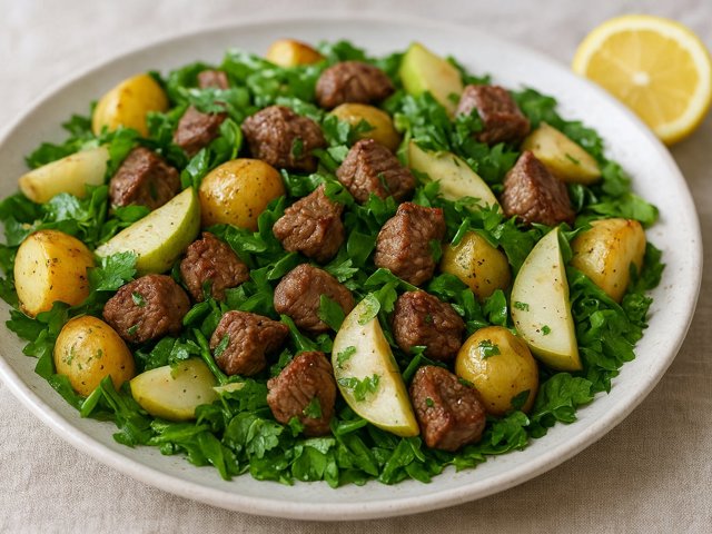 Wild Garlic And Lamb Salad