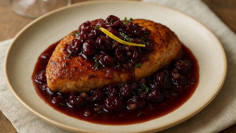 Wine And Sour Cherry Pan Sauce