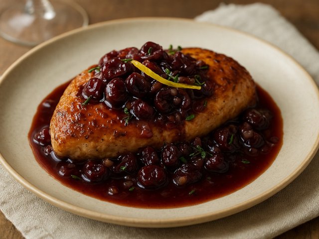 Wine And Sour Cherry Pan Sauce