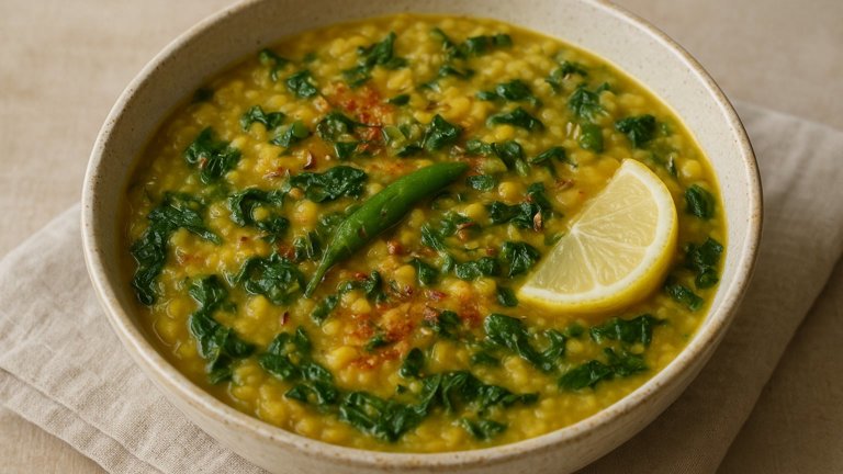 Yellow Dal with Beetroot Leaves