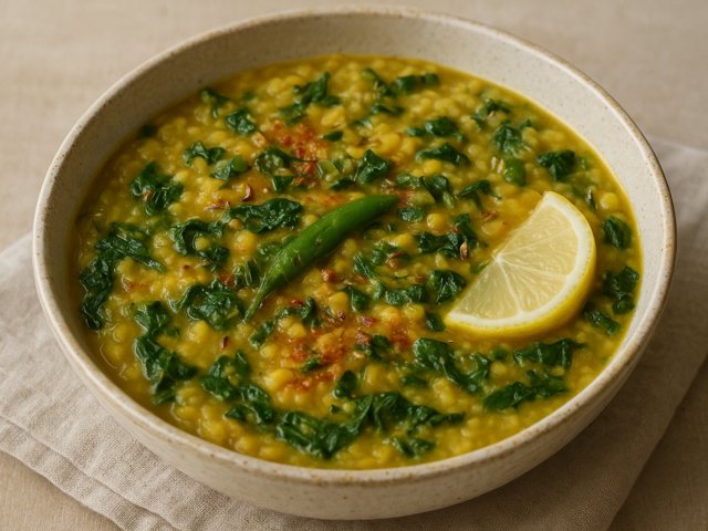 Yellow Dal With Beetroot Leaves