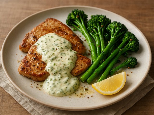 Yoghurt And Coriander Turkey With Tenderstem Broccoli