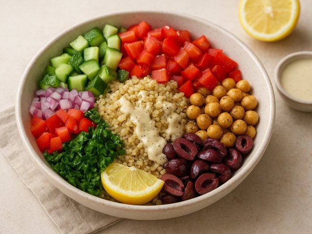 Za’atar Quinoa Bowl With Lemon-Tahini Dressing